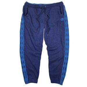Umbro Mens Jogger Sweatpants Navy Blue Logo Tape Track Pants XL Athleisure Bloke